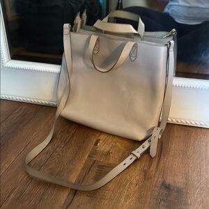 Madewell crossbody leather purse- light blue/gray